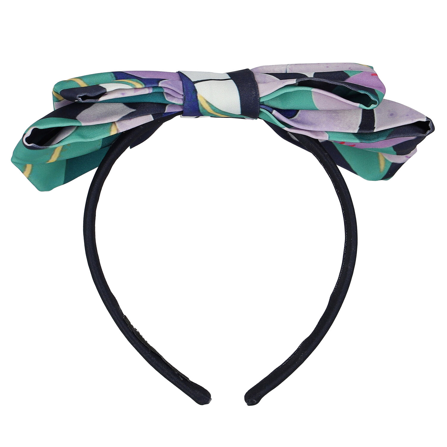 Girls Pink Floral Bow Headband, 3, hi-res