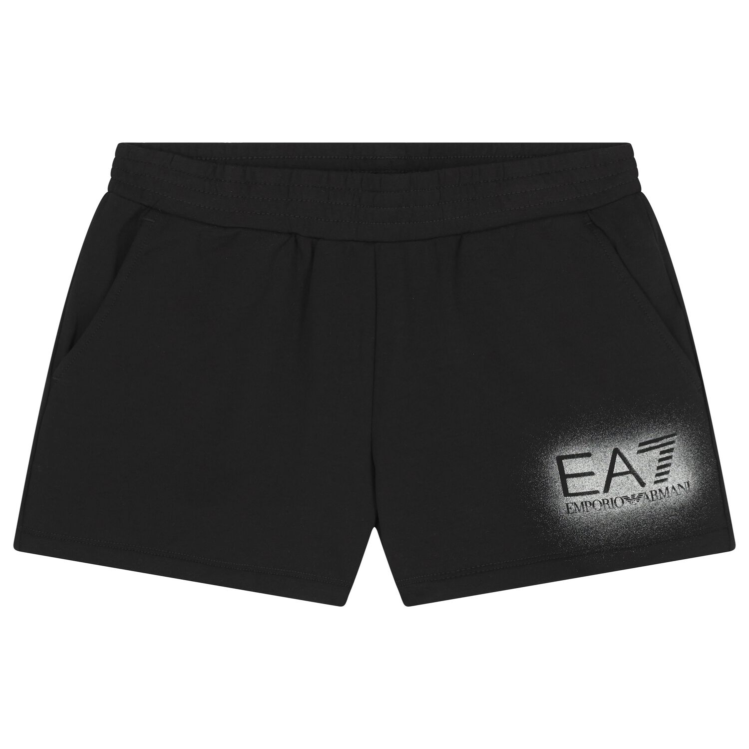 Girls Black Logo Shorts, 1, hi-res