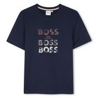 Boys Navy Blue Logo T-Shirt, 4, hi-res