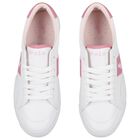 Girls White & Pink Logo Trainers, 1, hi-res