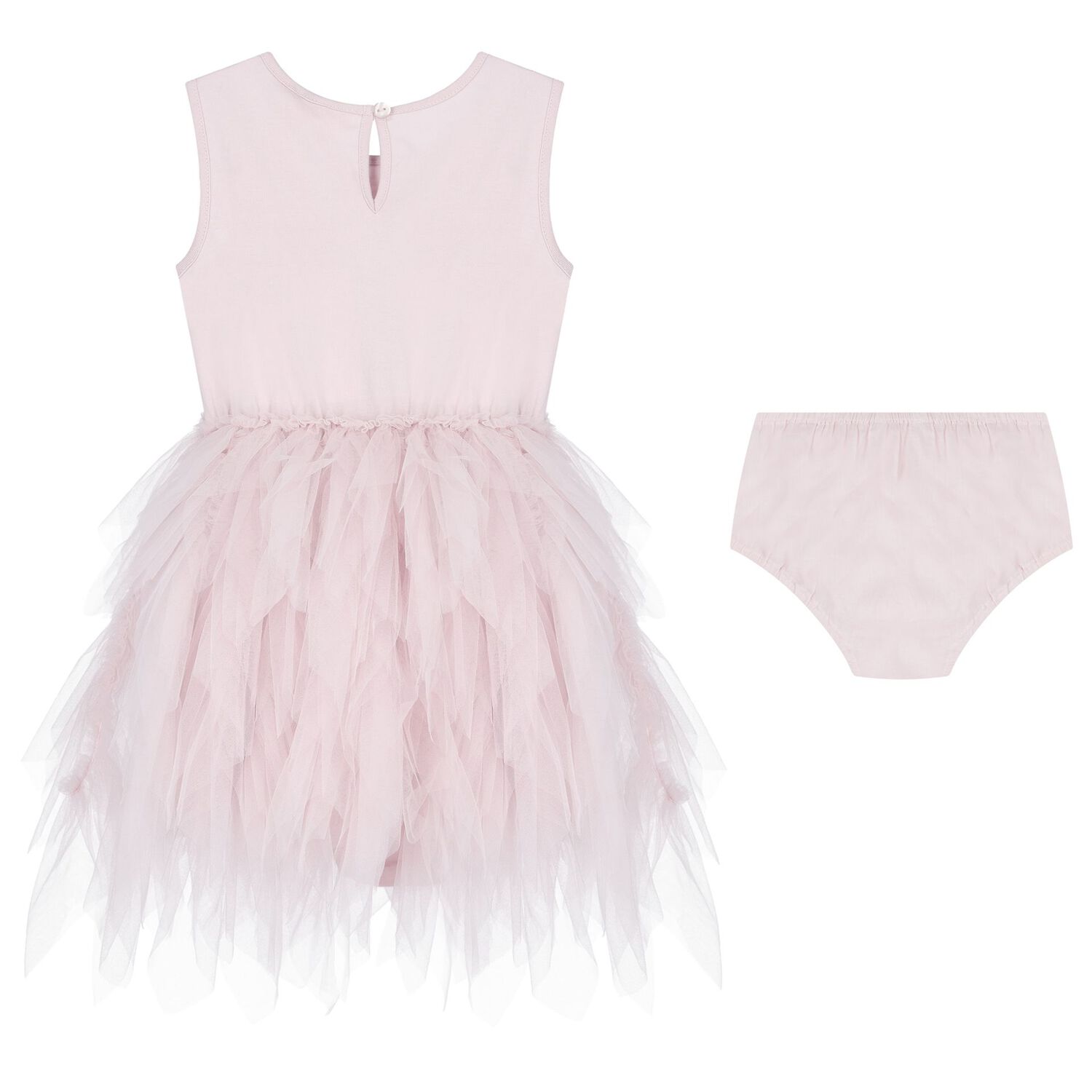 Baby Girls Pink Ruffled Tulle Dress Set, 1, hi-res image number null