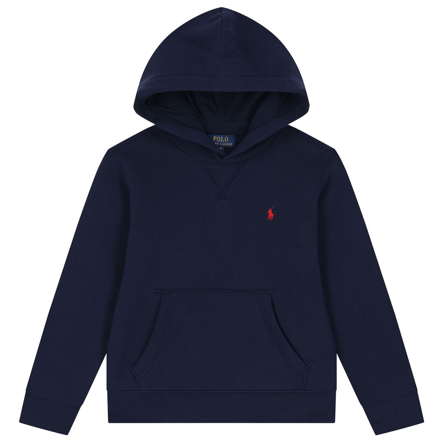 Boys Navy Blue Logo Hooded Top, 1, hi-res