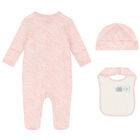Baby Girls Pink & White Paisley Babygrow Set, 2, hi-res