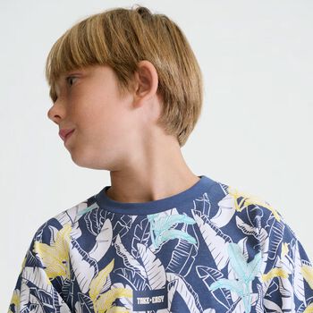 Boys Blue Palm Tree T-Shirt