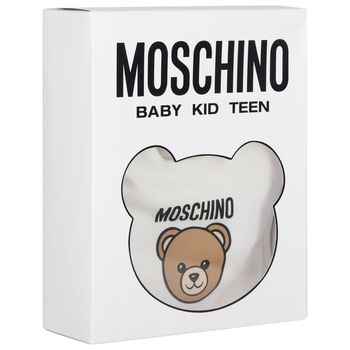 White Teddy Bear Logo Babygrow Gift Set