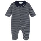 Baby Boys Navy Blue & White Striped Babygrow Gift Set, 1, hi-res