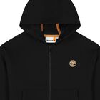 Boys Black Logo Hooded Zip Up Top, 1, hi-res