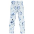 Girls Blue Roses Leggings, 1, hi-res