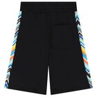 Boys Black Zigzag Shorts, 2, hi-res