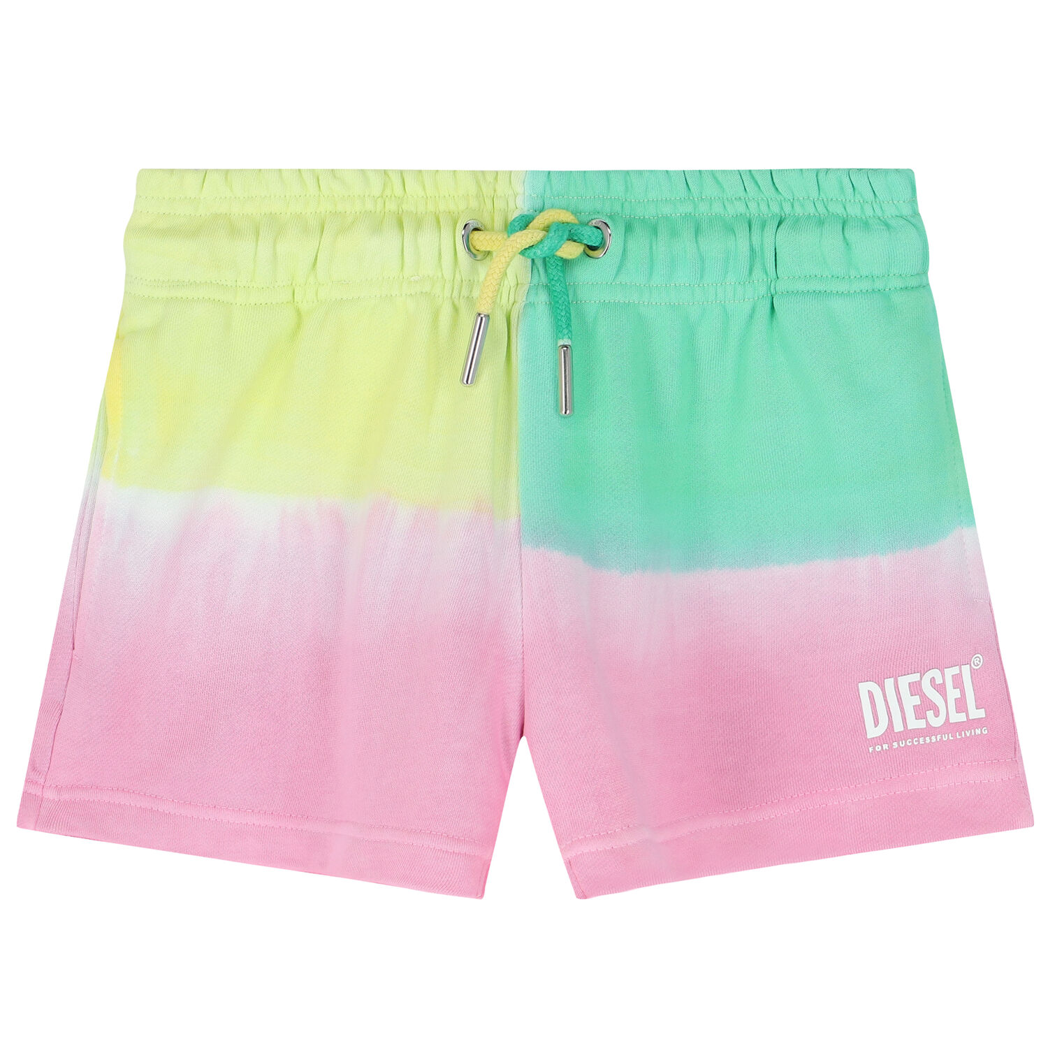 Girls Pink, Yellow & Green Logo Shorts, 1, hi-res