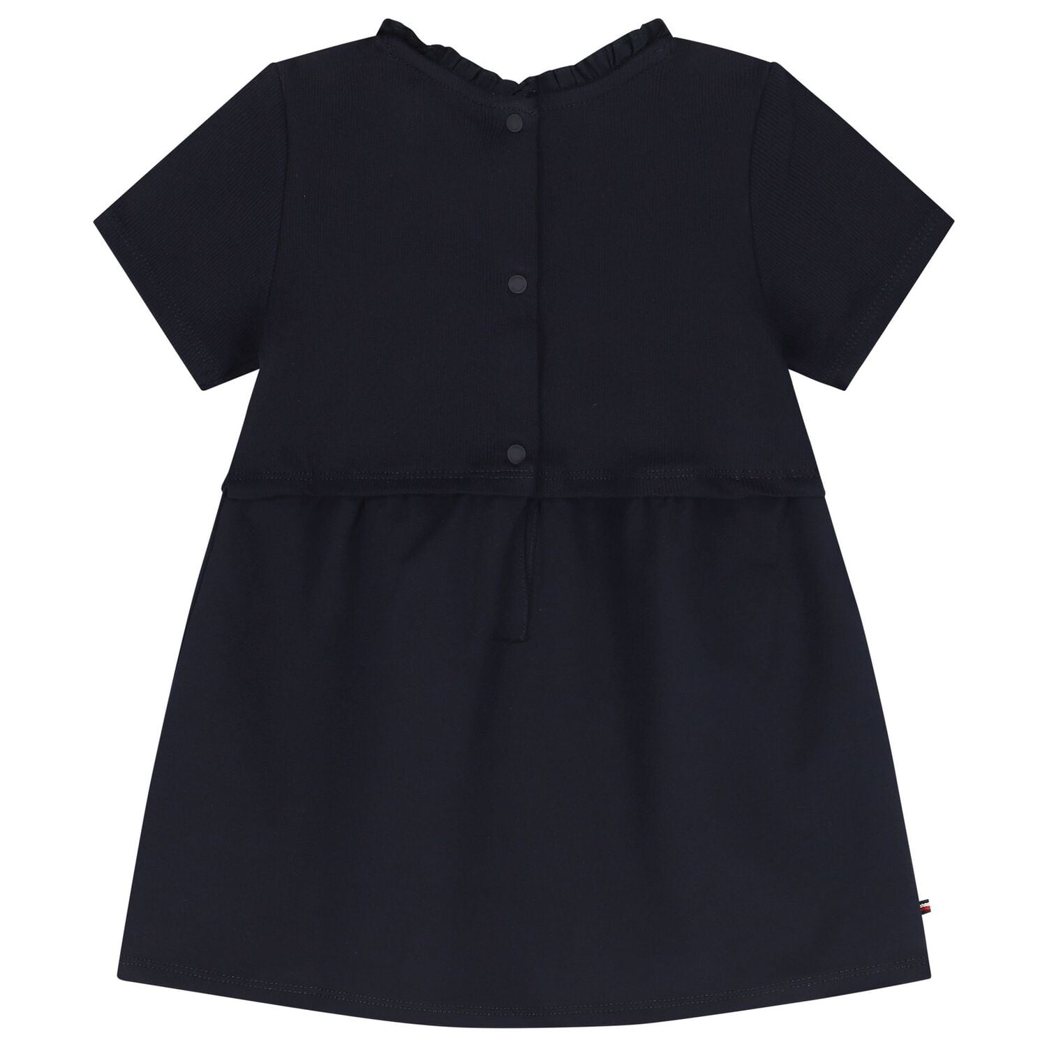Baby Girls Navy Blue Logo Dress, 1, hi-res