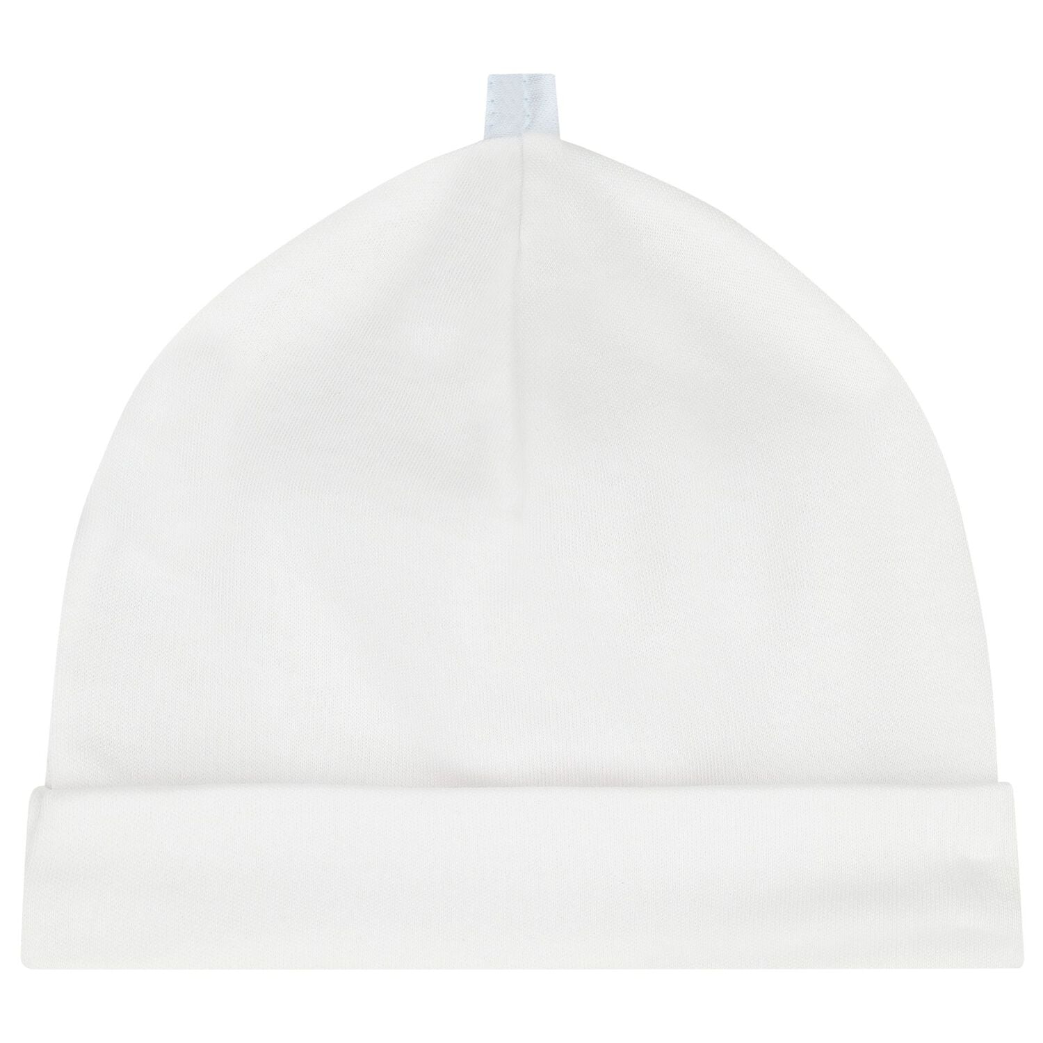 Baby Boys White & Blue Embroidered Blanket & Hat Set, 1, hi-res