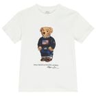 Boys White Polo Bear T-Shirt, 1, hi-res