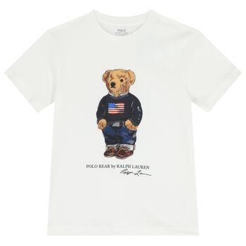 Boys White Polo Bear T-Shirt