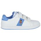 Girls White & Blue Trainers, 1, hi-res