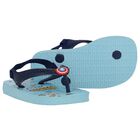 Boys Blue Marvel Logo Flip Flops, 1, hi-res
