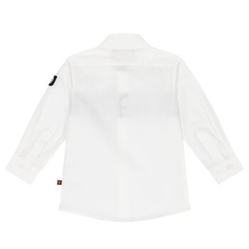 Younger Boys White Logo Shirt
