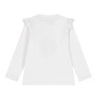 Baby Girls White Logo Long Sleeve Top, 1, hi-res