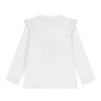 Baby Girls White Logo Long Sleeve Top