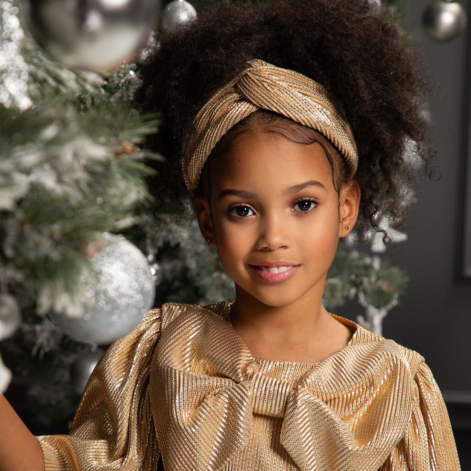 Girls Metallic Gold Headband, 1, hi-res image number null