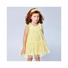 Girls Yellow Tulle Dress, 1, hi-res