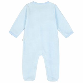 Blue Velour Babygrow