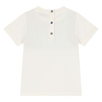 Younger Boys Ivory & Navy Blue Zig Zag T-Shirt