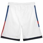 Boys White Logo Shorts, 1, hi-res