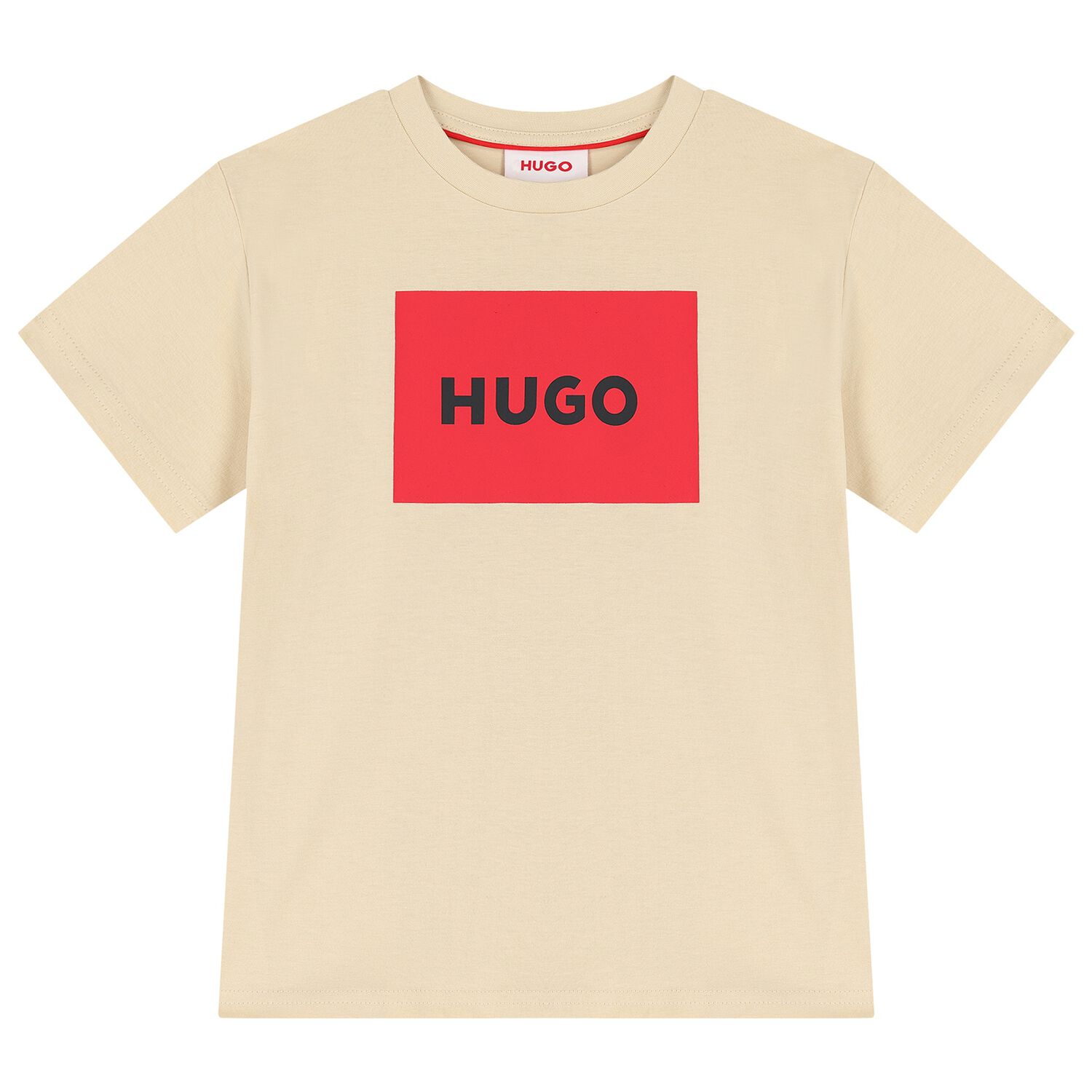 Boys Beige Logo T-Shirt, 3, hi-res