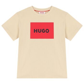 Boys Beige Logo T-Shirt