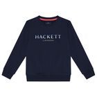 Boys Navy Blue Logo Sweatshirt, 1, hi-res