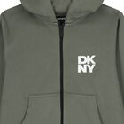 Green Logo Hooded Zip Up Top, 2, hi-res