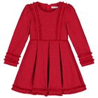 Girls Red Tweed Sequin Dress, 1, hi-res