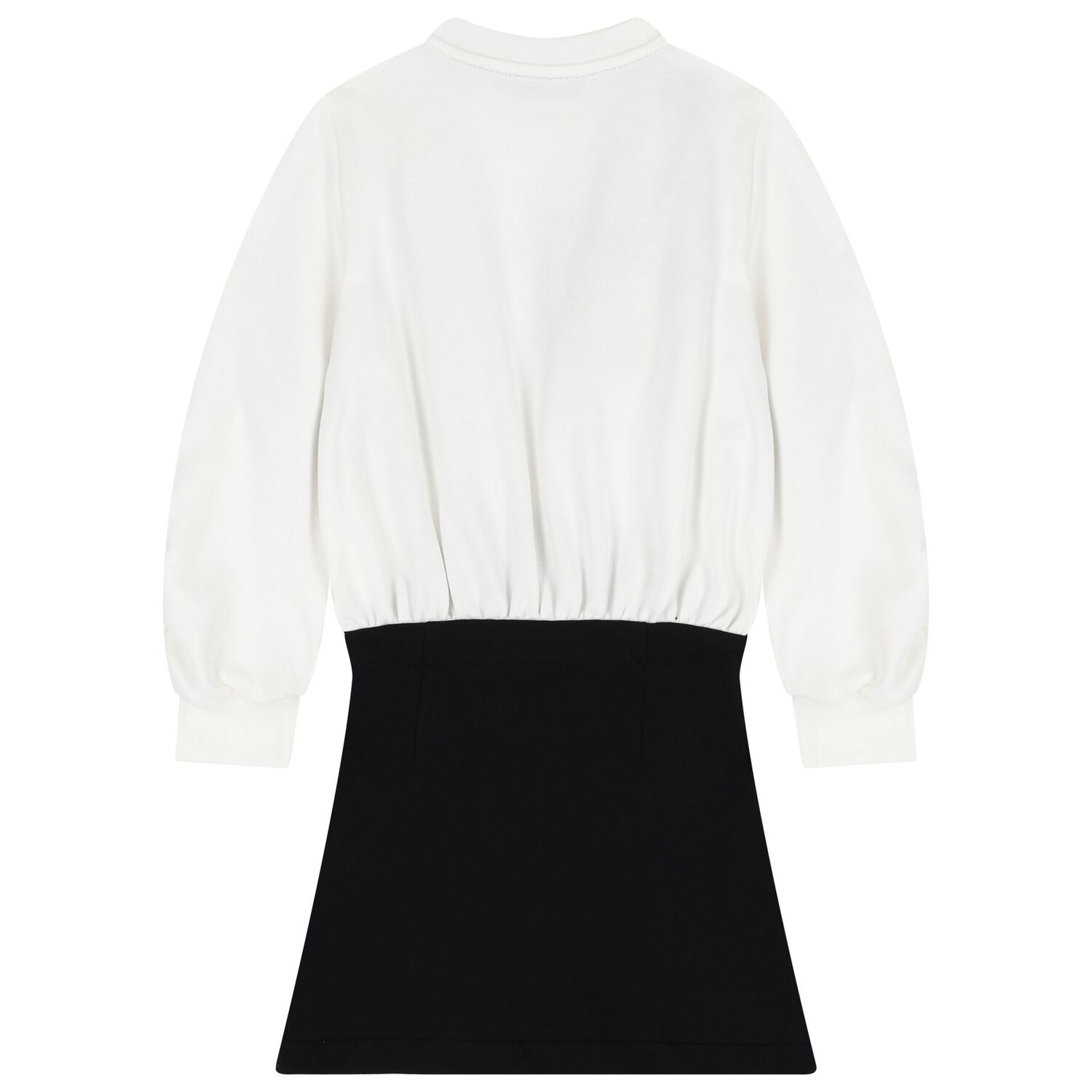 Girls White & Black Zig-Zag Dress               , 1, hi-res