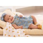 Baby Girls Blue Dress & Headband Set, 2, hi-res