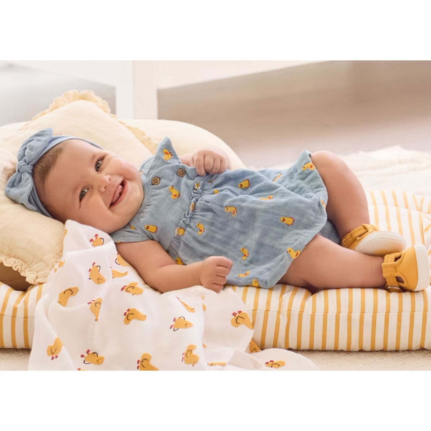 Baby Girls Blue Dress & Headband Set, 2, hi-res image number null