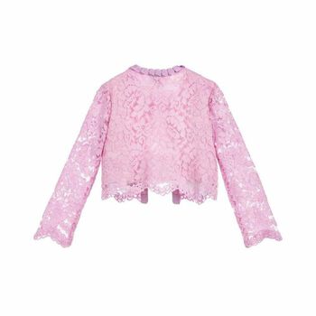 Girls Pink Lace Bolero