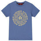 Boys Blue Logo T-Shirt, 1, hi-res