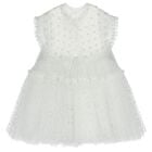 Girls White Embellished Tulle Dress, 1, hi-res