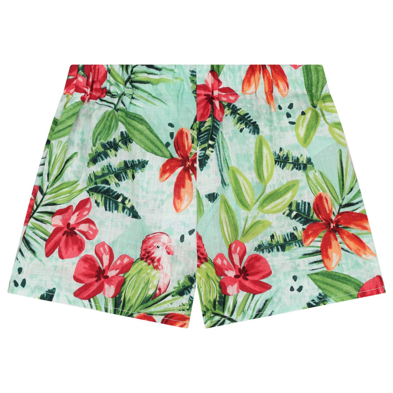 Girls Green Floral Shorts, 1, hi-res image number null