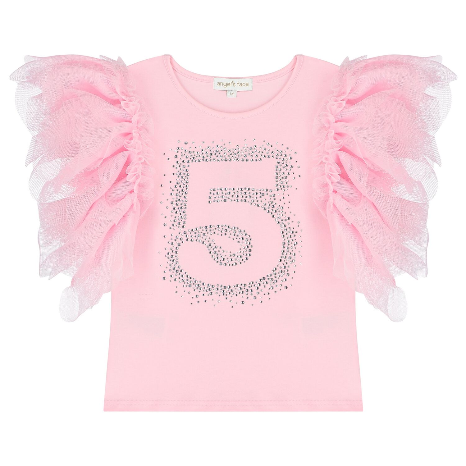 Girls Pink 5th Birthday T-Shirt, 4, hi-res