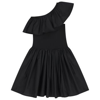 Girls Black Ruffled Dress