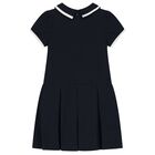 Girls Navy Blue Polo Dress, 1, hi-res