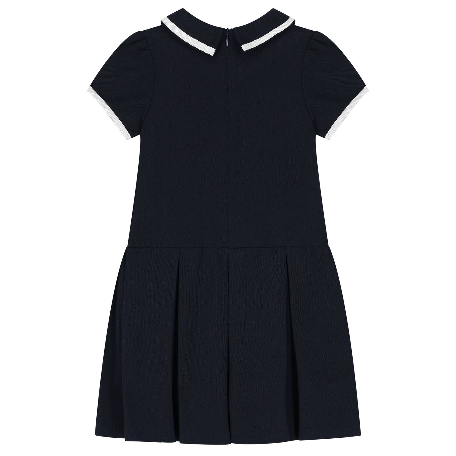 Girls Navy Blue Polo Dress, 1, hi-res