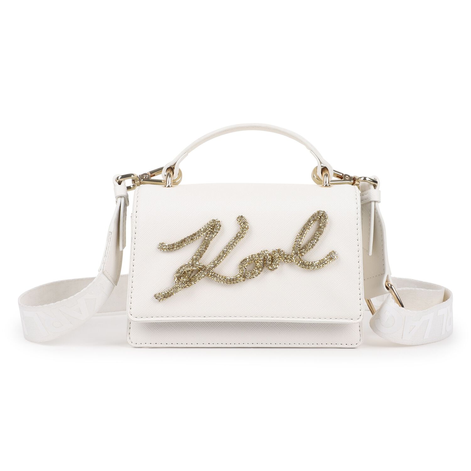 Girls White Logo Handbag, 1, hi-res