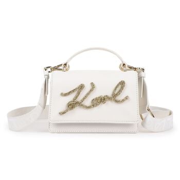Girls White Logo Handbag