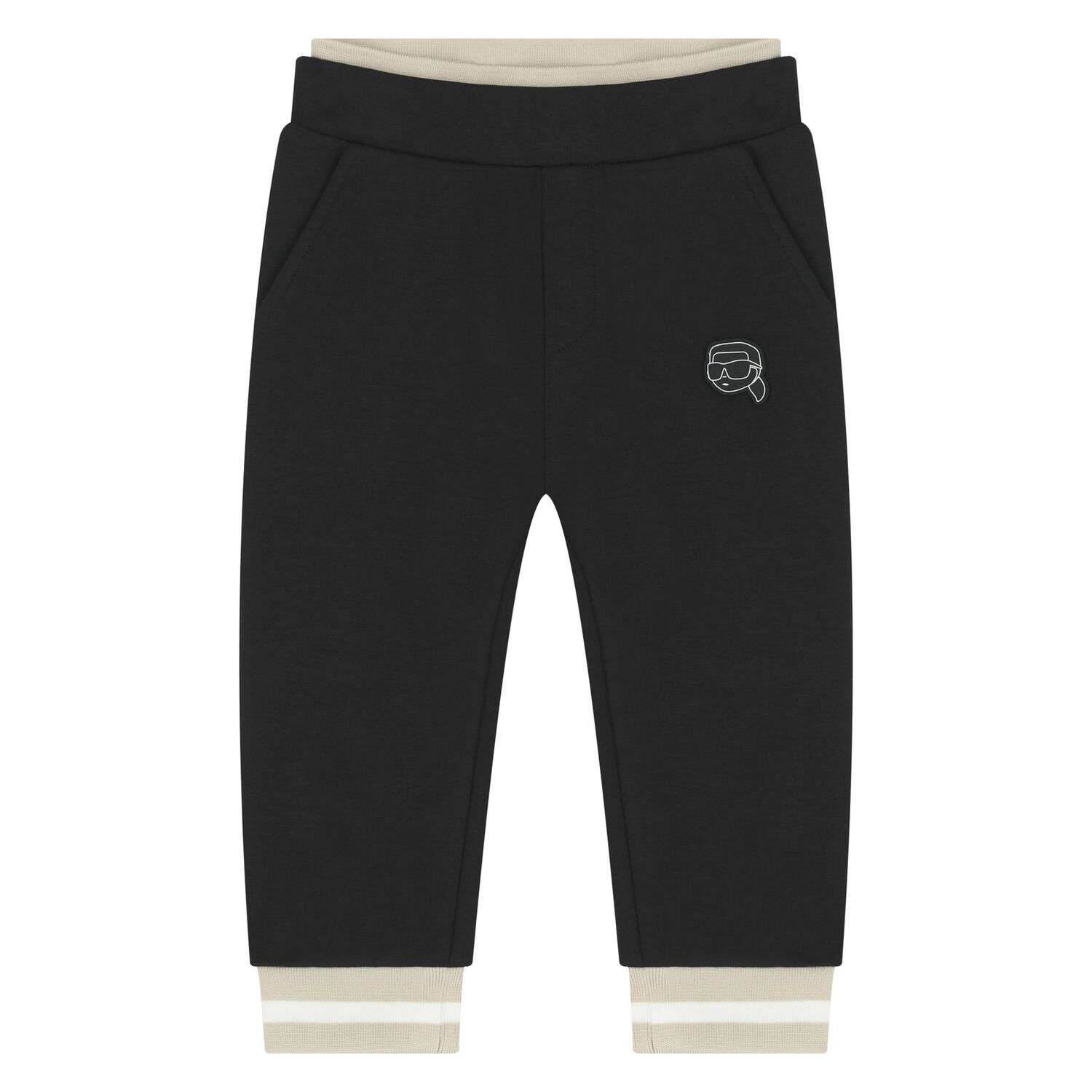 Younger Boys Beige & White Logo Tracksuit Set ( 3 Piece ), 1, hi-res