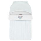 Baby Boys Blue & White Teddy Bear Logo Nest, 2, hi-res