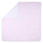 Baby Girls White & Pink Striped Logo Blanket , 2, hi-res