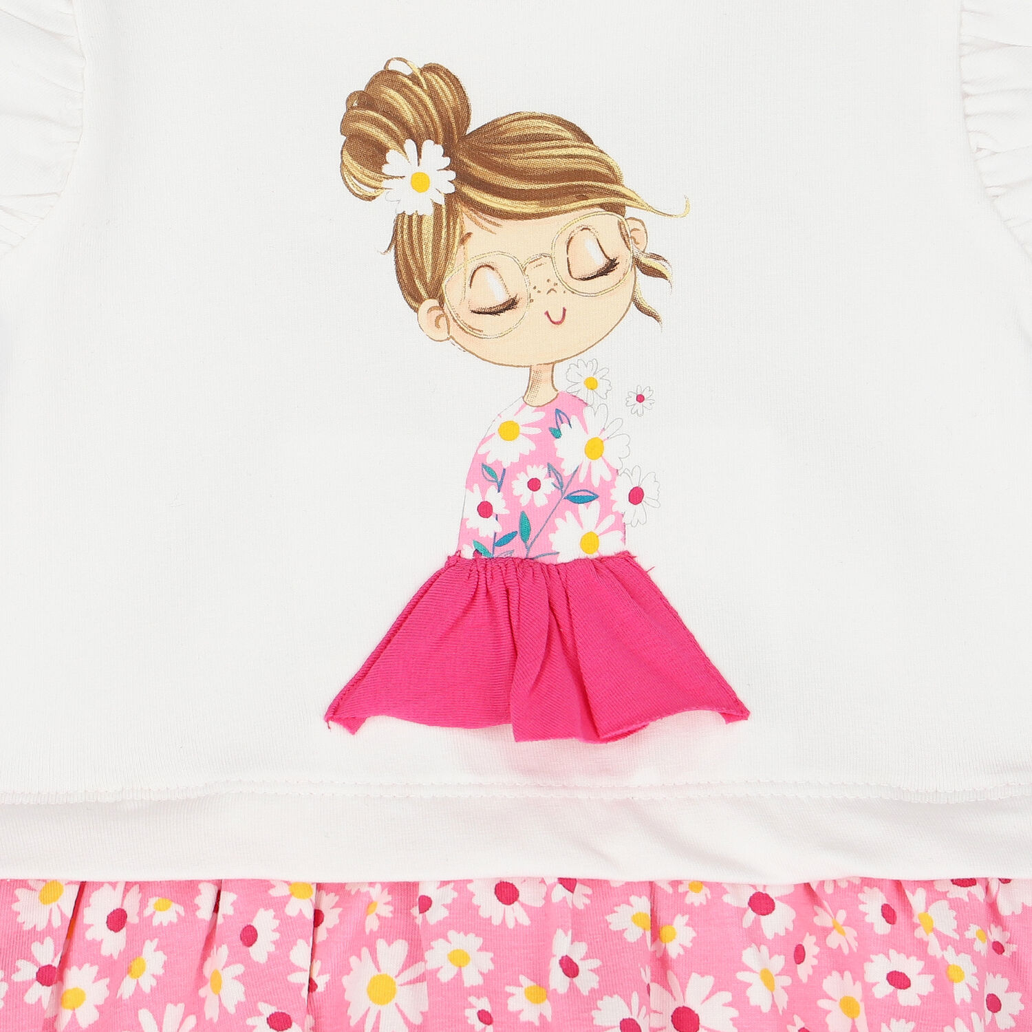 Younger Girls White & Pink Dress, 1, hi-res image number null